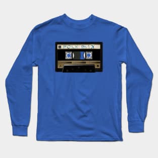 Folk Mixed Cassette Tape - Mix Tape - for recording analogue music Long Sleeve T-Shirt